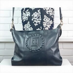 Liz Claiborne Black Crossbody Bag with Smooth Finish Vintage​​